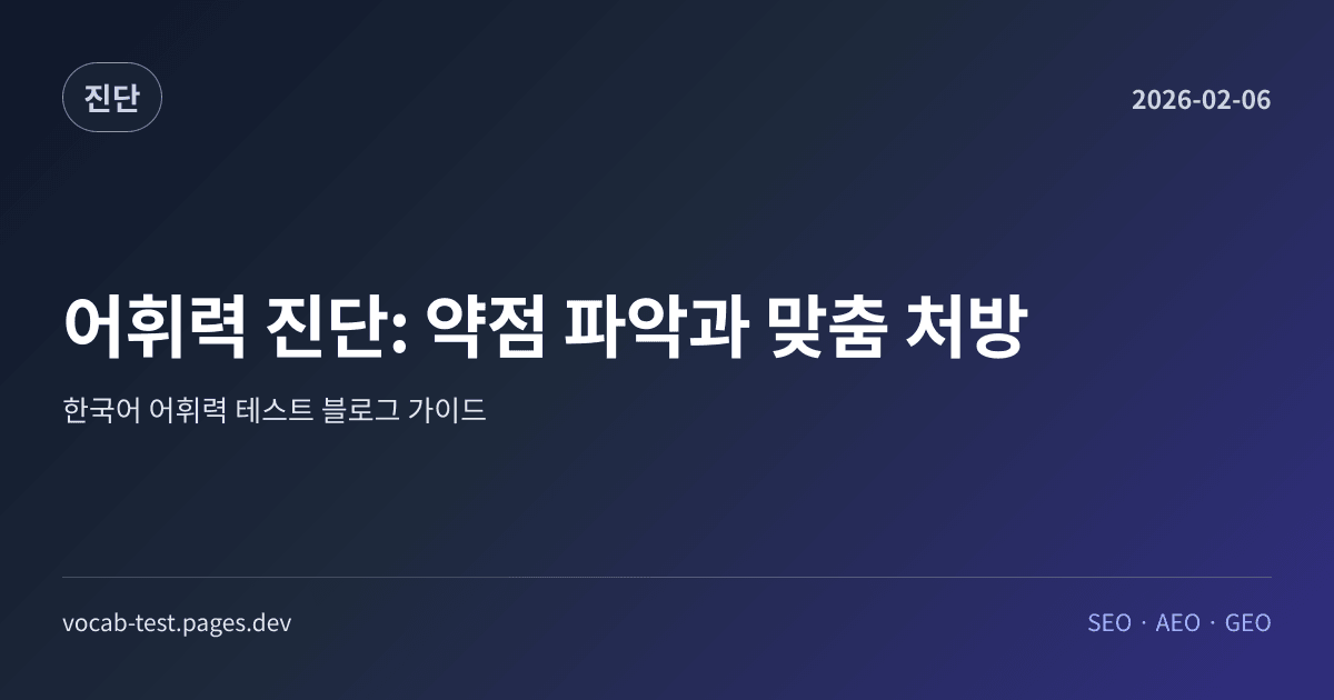 어휘력 진단: 약점 파악과 맞춤 처방 어휘력 가이드 썸네일 이미지